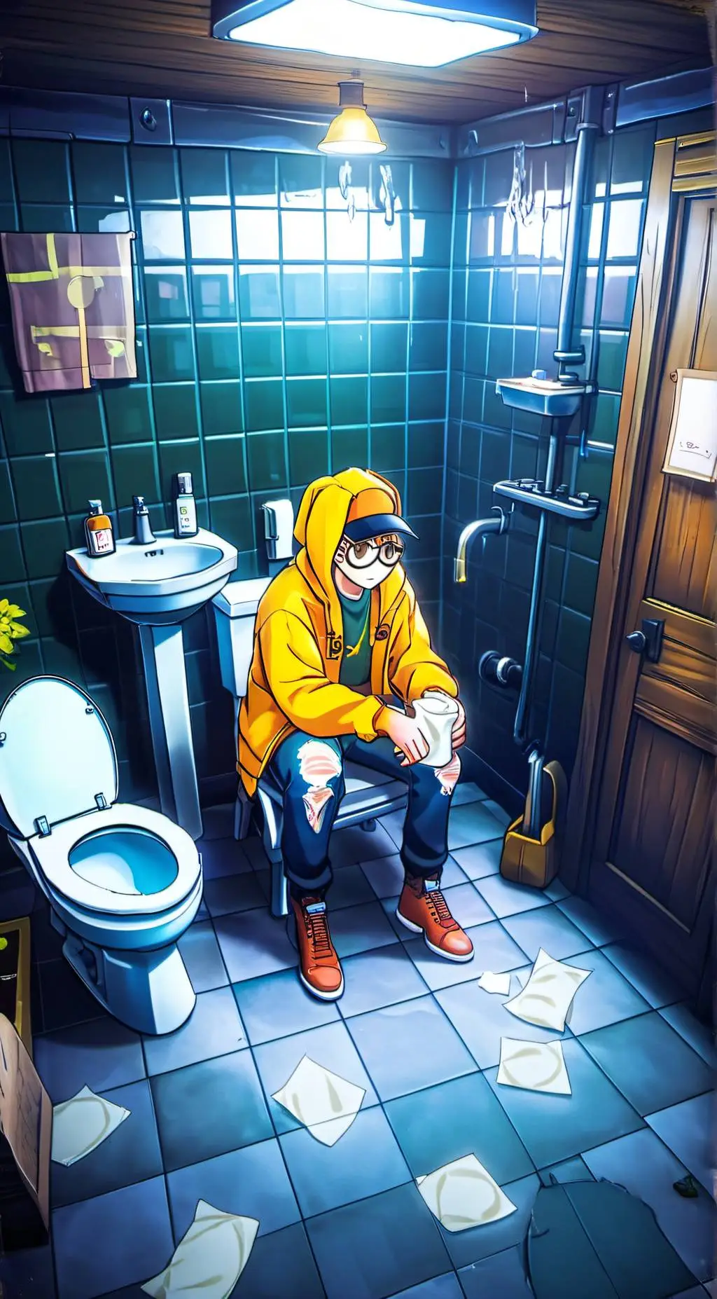 ai character: Glitch background