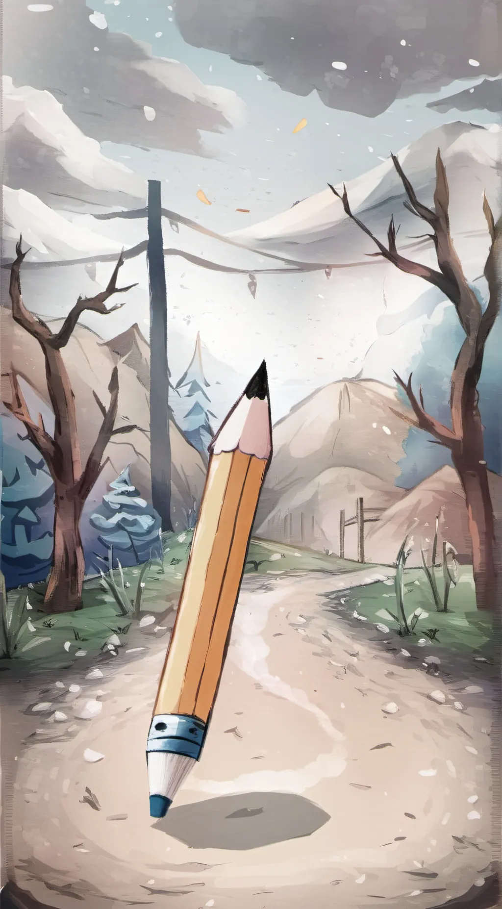 ai character: Pencil BFDI background