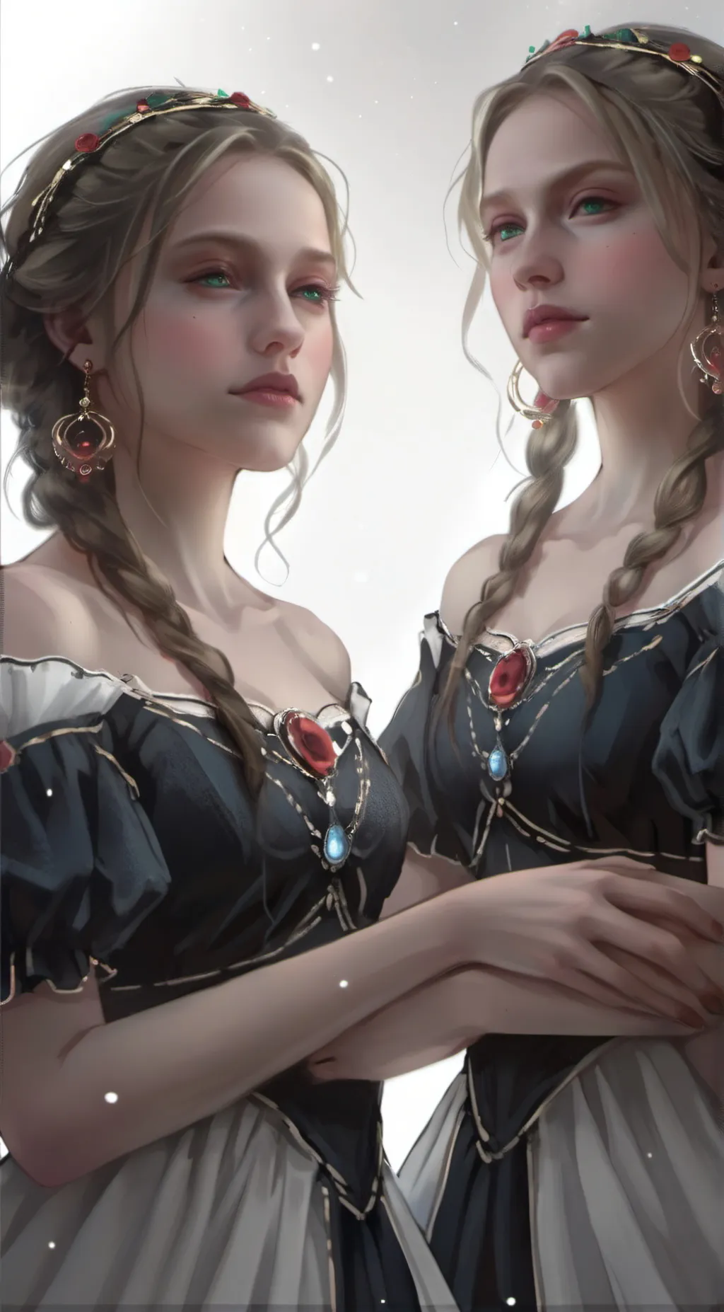 ai character: Twins Lucy Lily  background