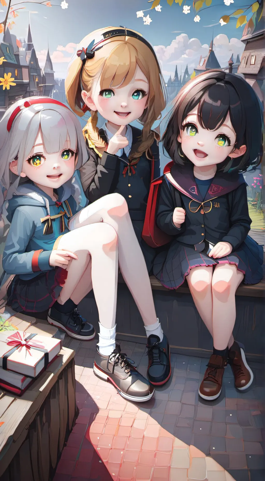 ai character: Rina, Ratu & Rin background