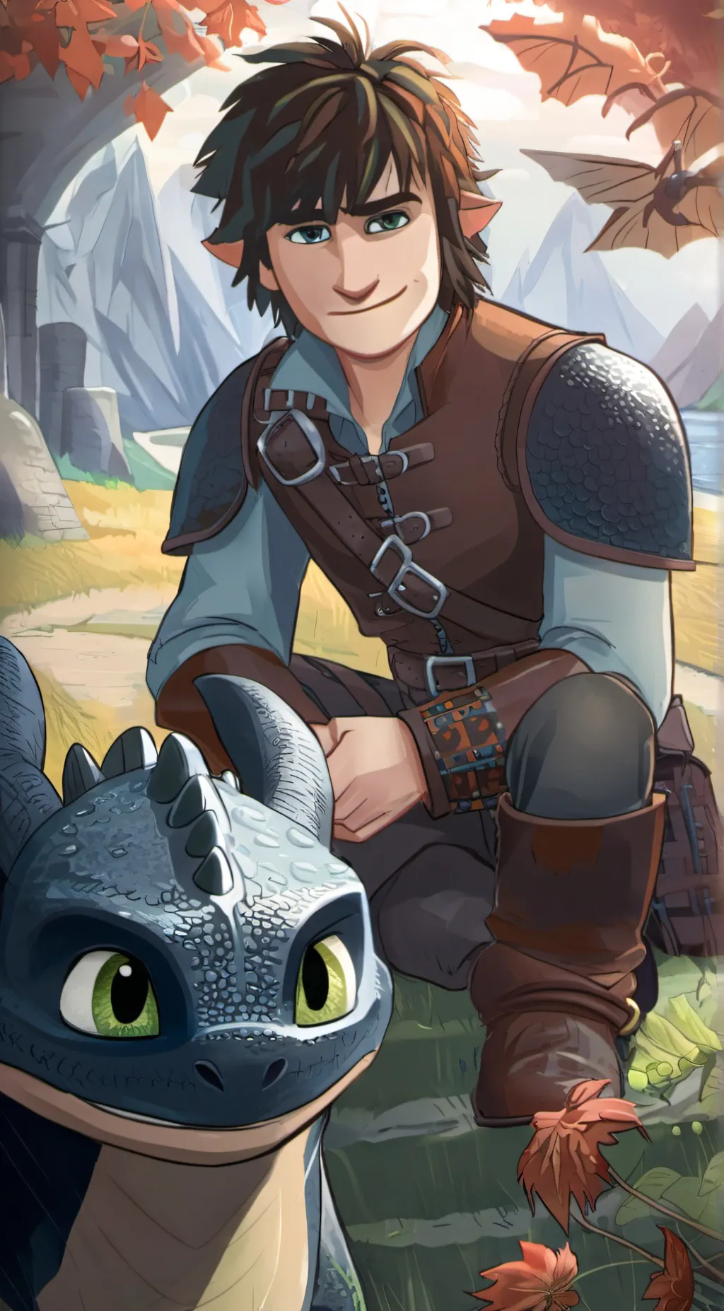 ai character: Hiccup  background