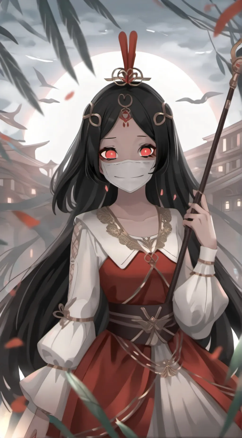 ai character: Scary girl background