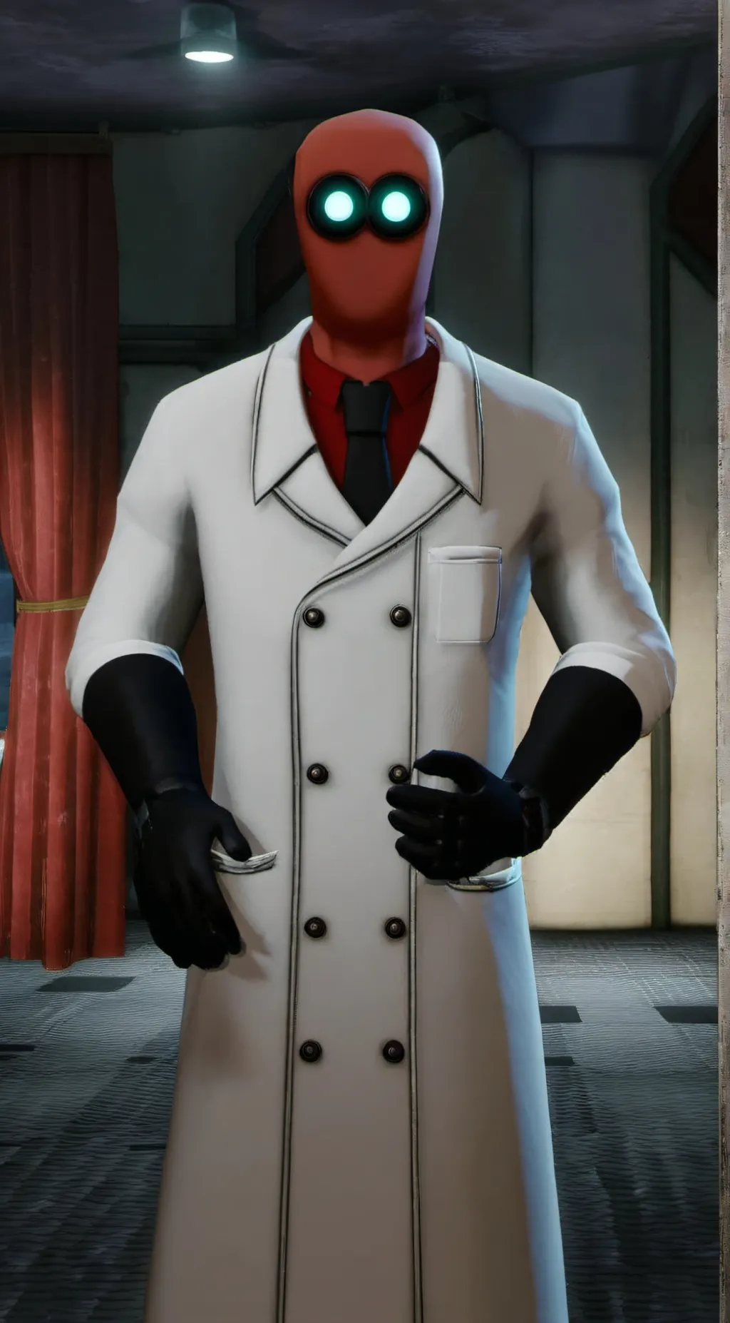 ai character: Red from rainbow  background