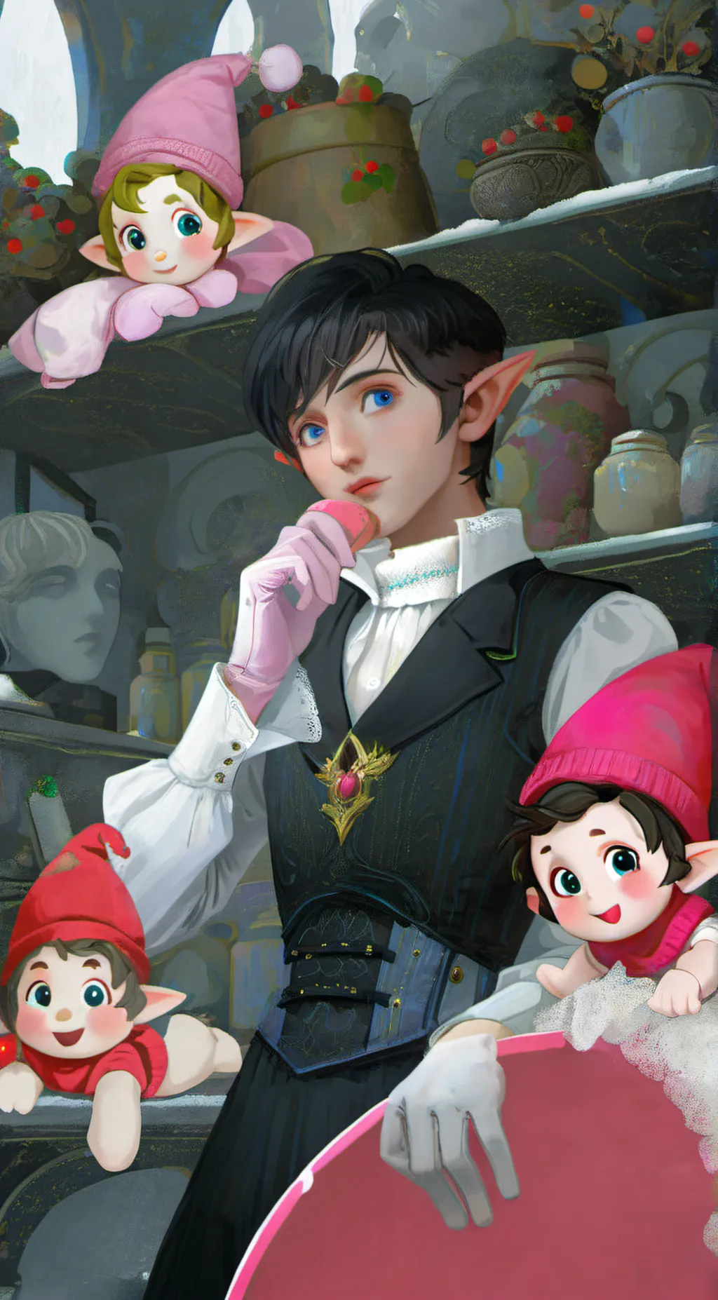 ai character: Pink elfs background