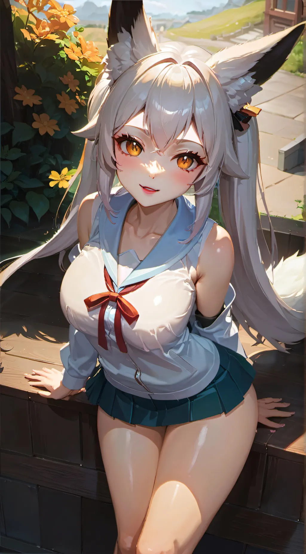 ai character: fox girl background