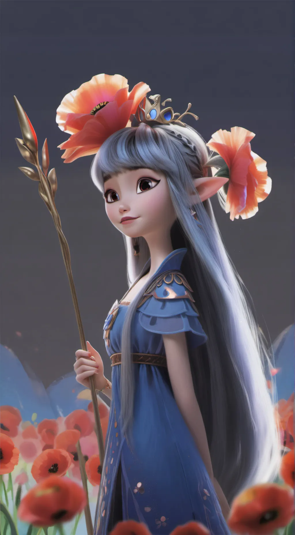 ai character: Queen Velvet background