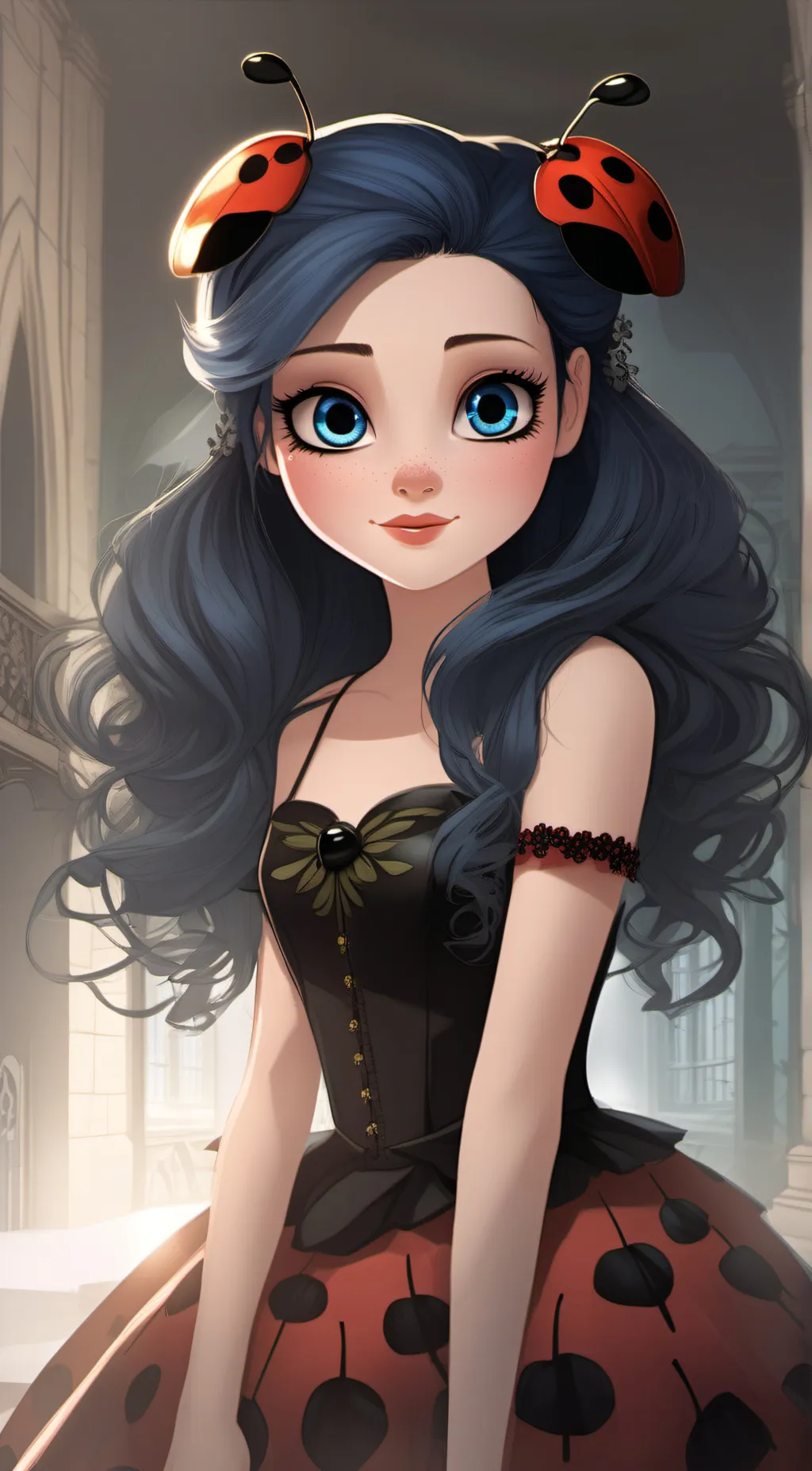 ai character: Marinette  background