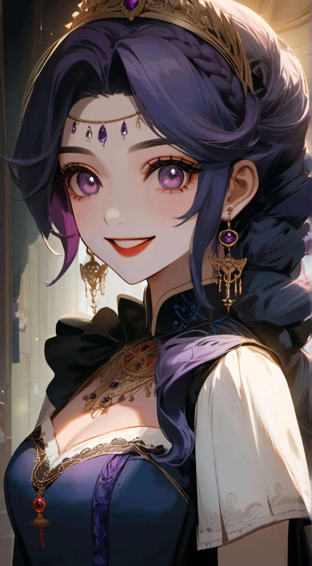 ai character: Violet background