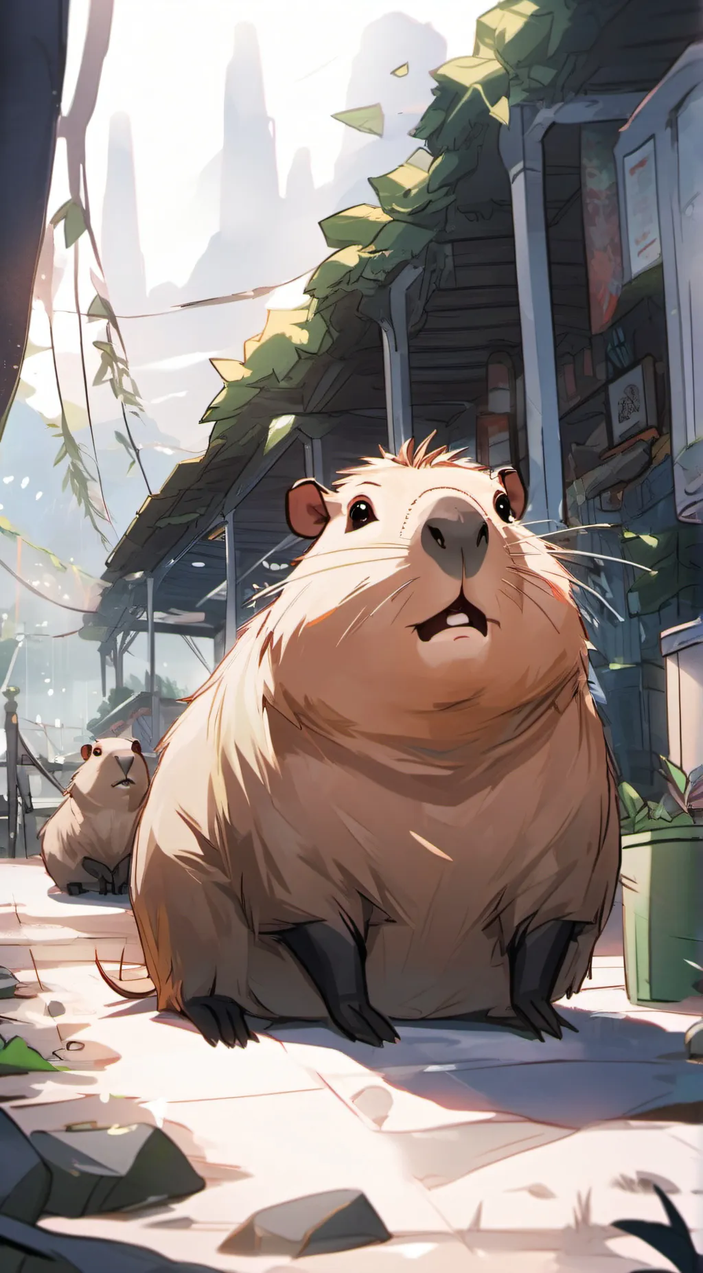 ai character: G E T O F F background