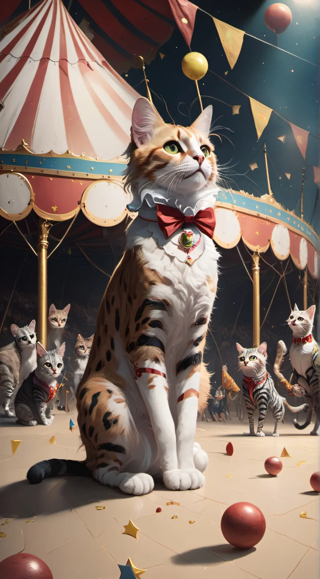ai character: The cat circus background