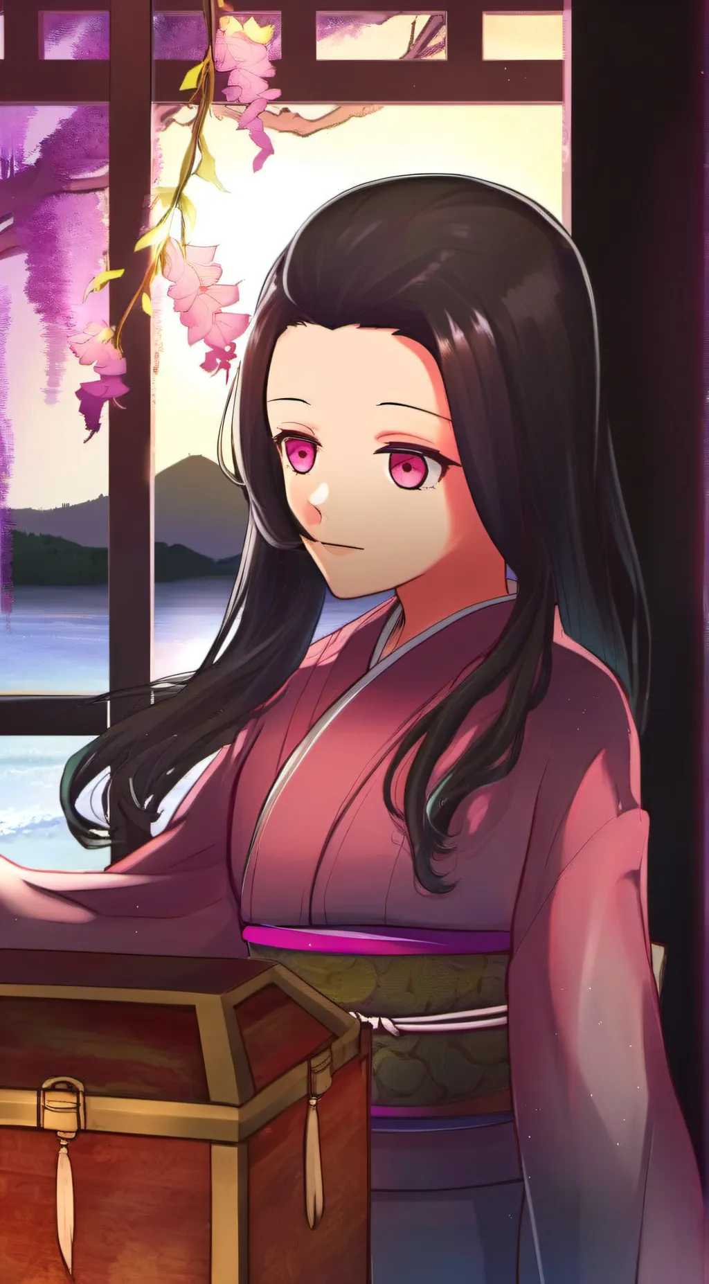 ai character: Nezuko background