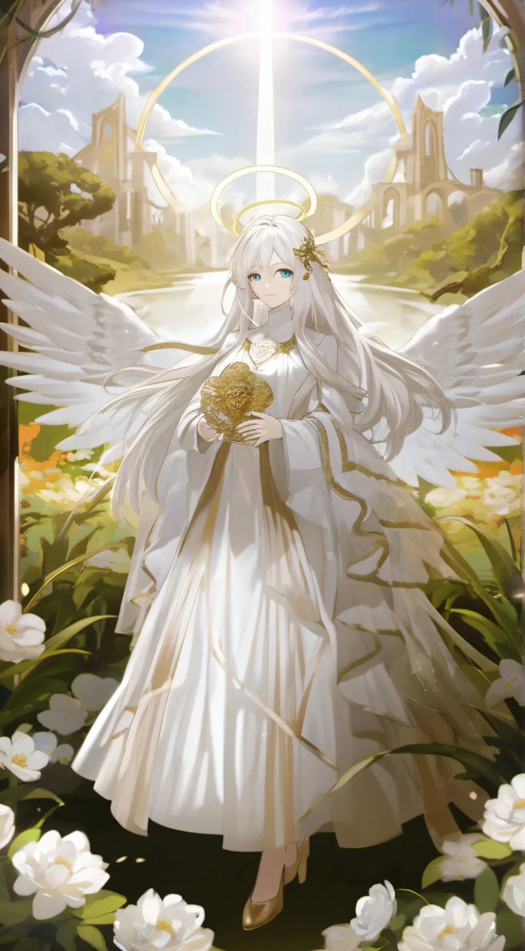 ai character: angelic background