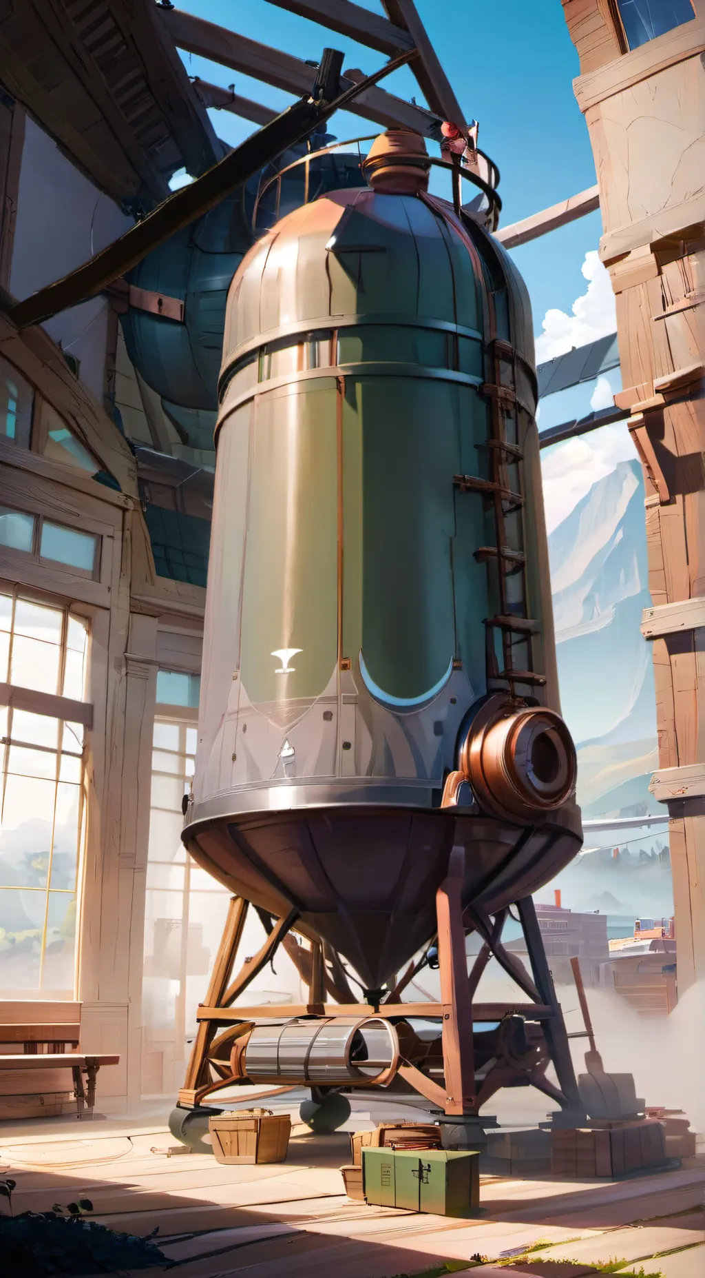 ai character: Tank of air background