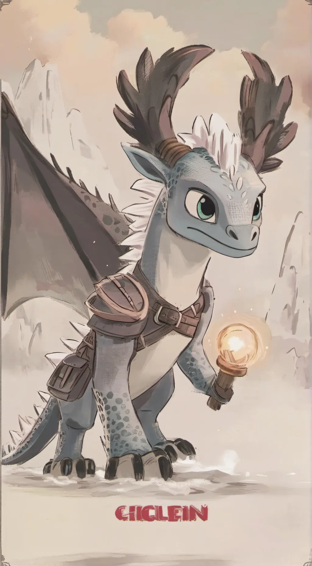 ai character: Httyd Lightfury background