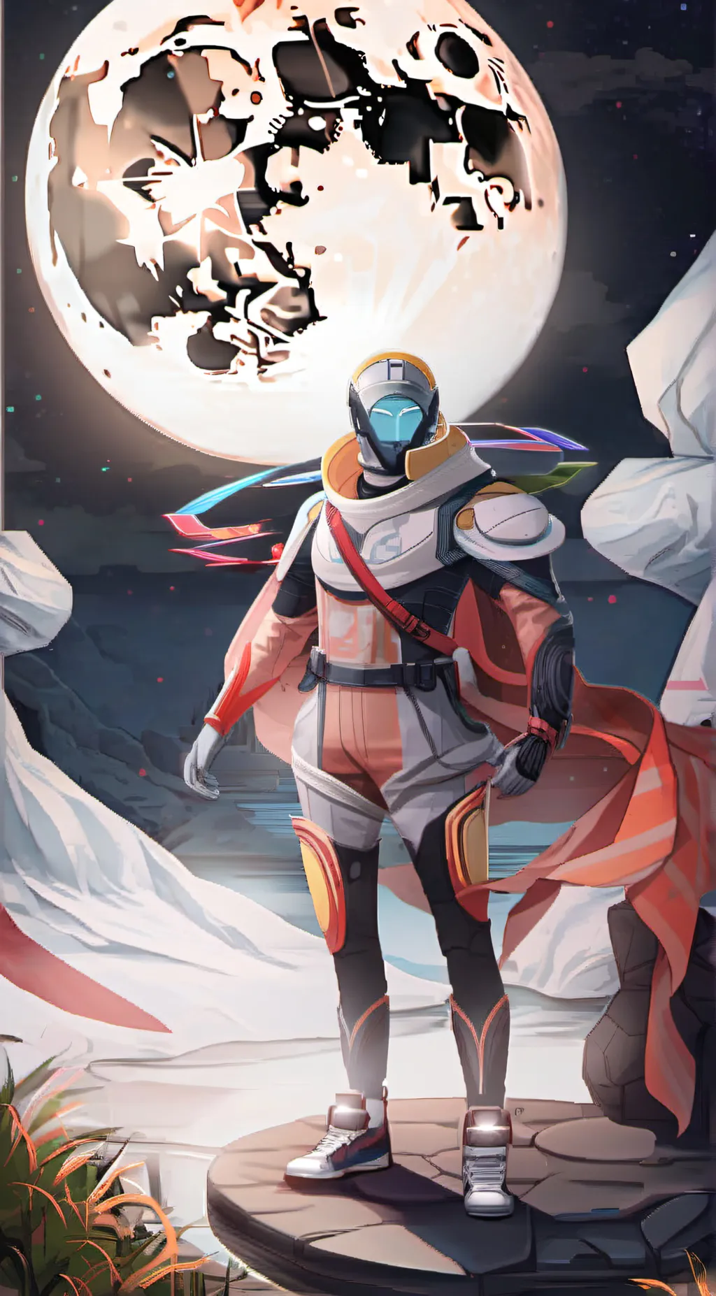 ai character: God of the moon background