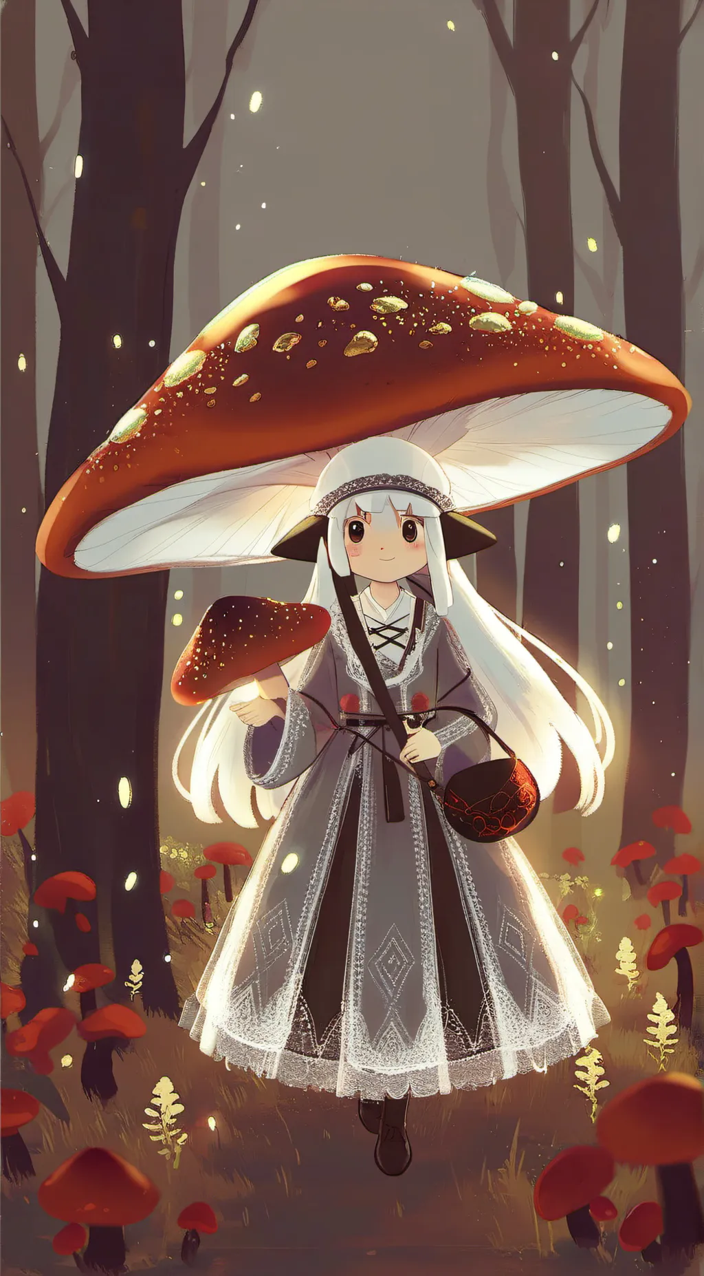 ai character: Mushrooma  background