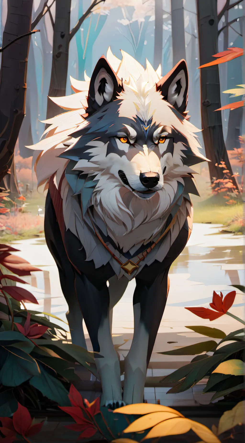 ai character: winter background