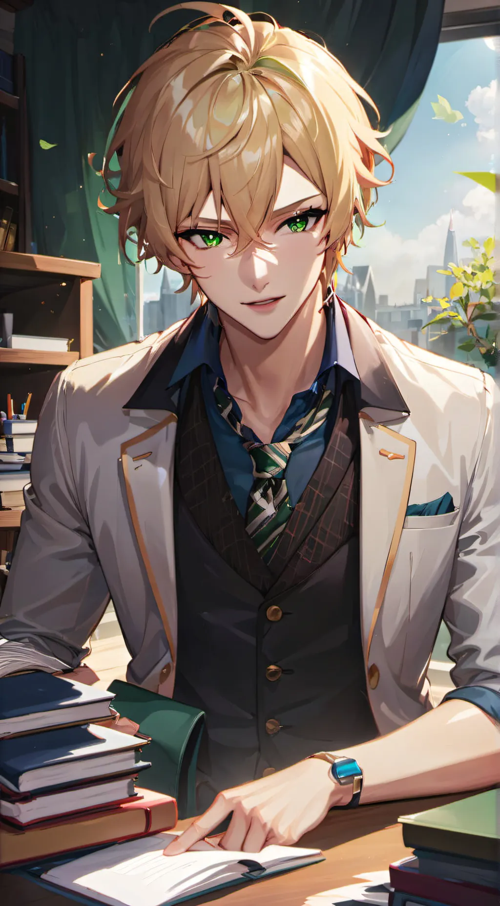 ai character: Professor. Helium background