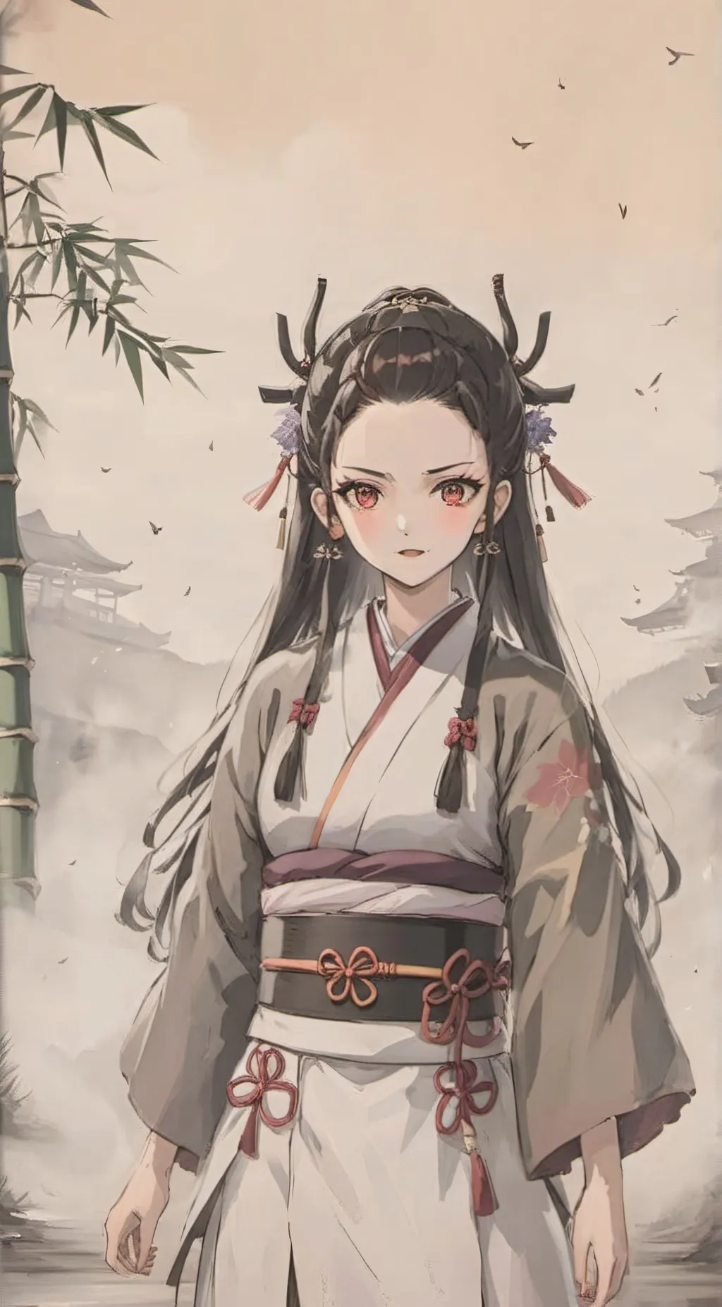 ai character: Nezuko background