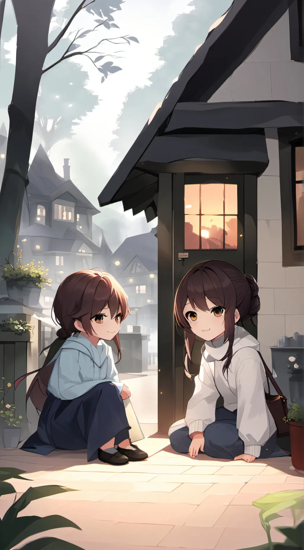 ai character: little cute girls background