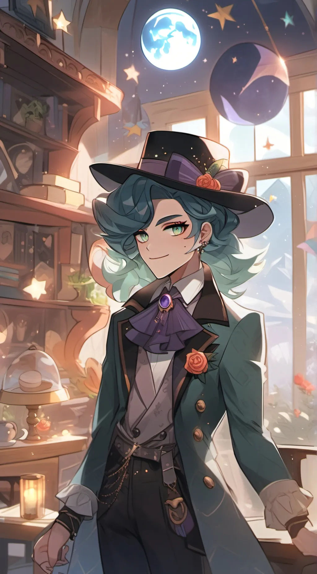 ai character: Moon background