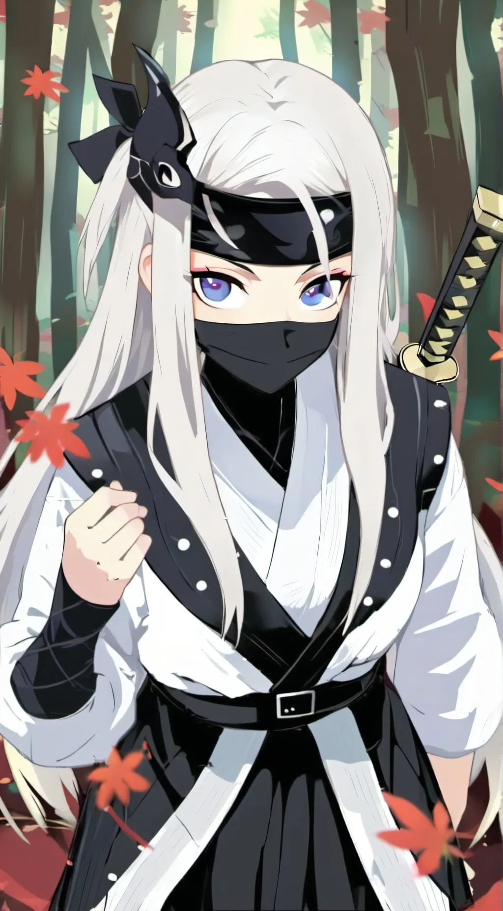 ai character: Ninja girl Liala background