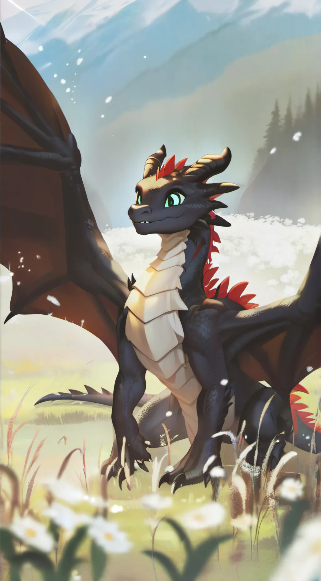 ai character: Toothless love background