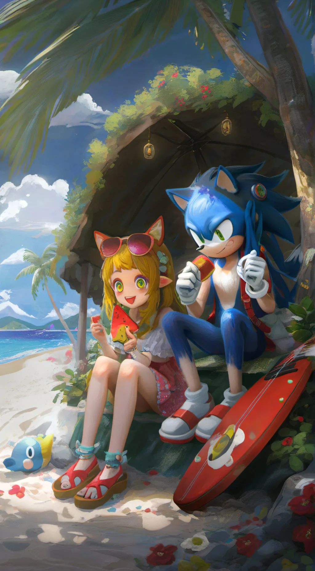 ai character: Sonic  background