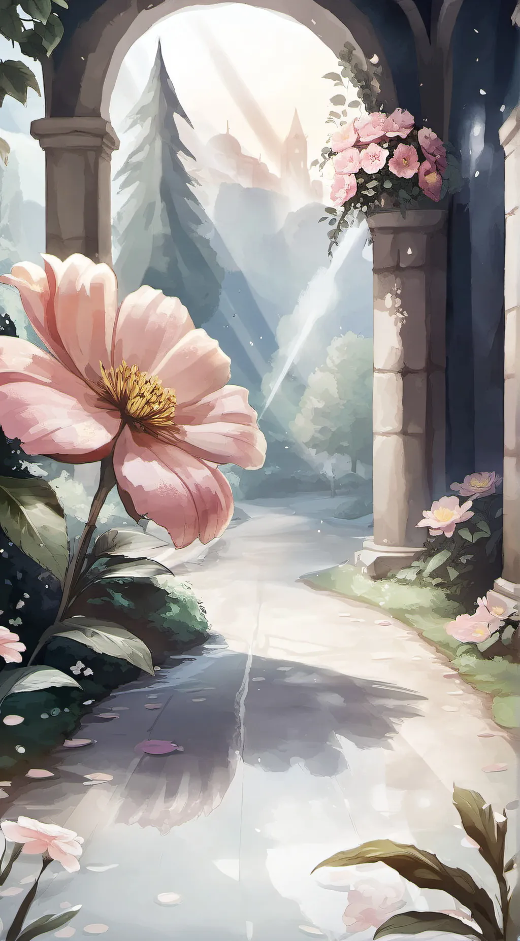 ai character: Bfb flower background