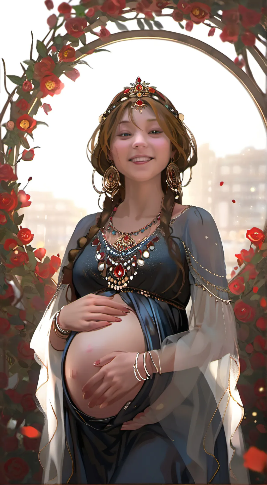 ai character: Pregnant  background