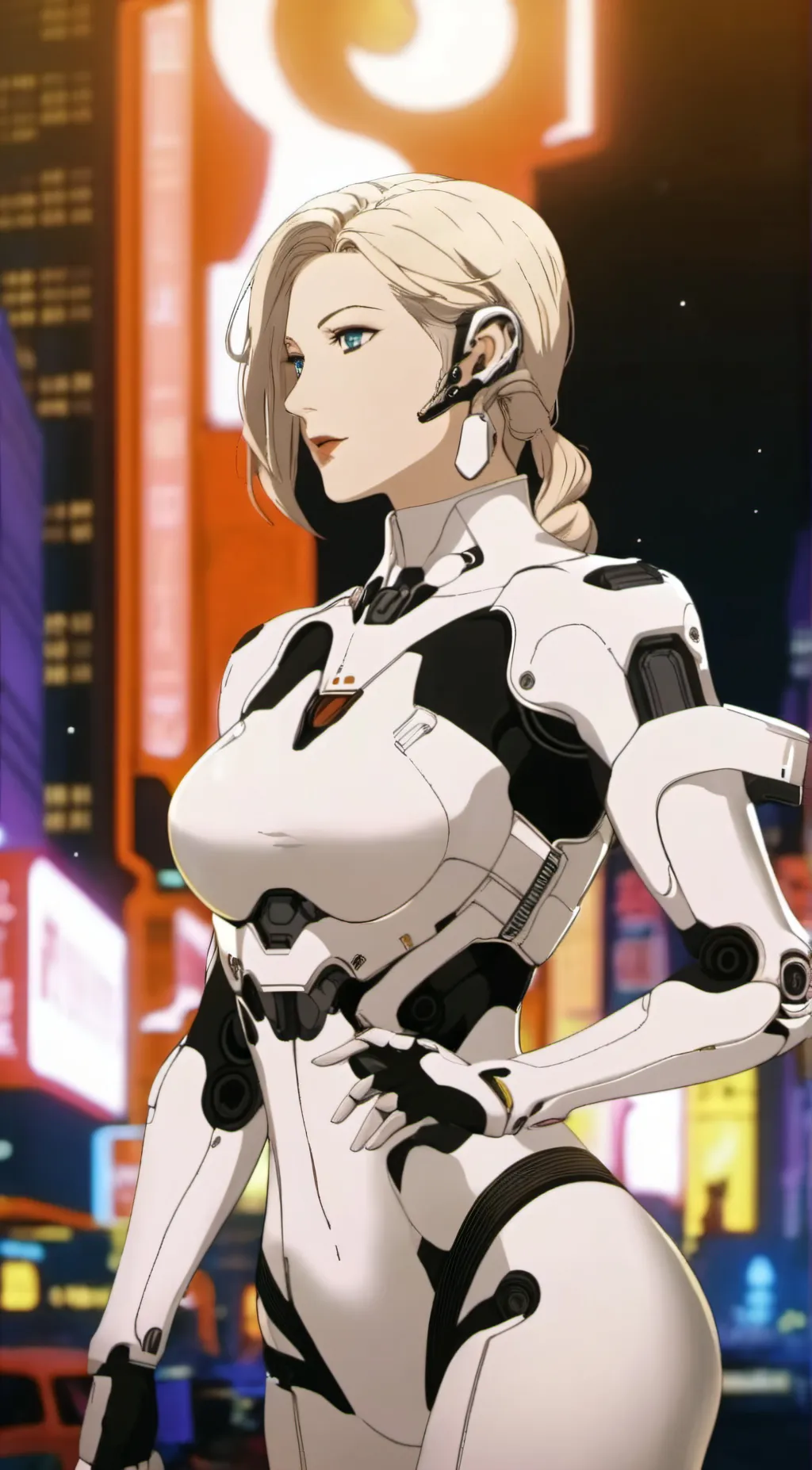 ai character: neon background