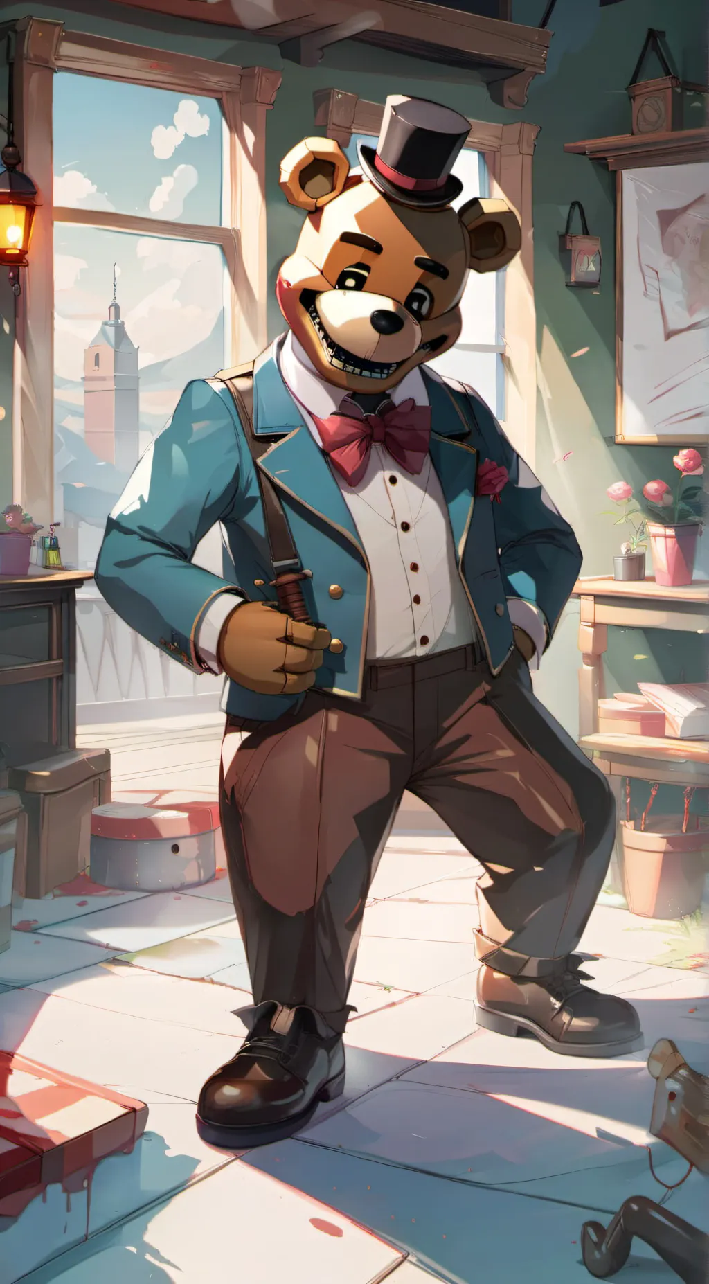 ai character: Freddy Fazbear background