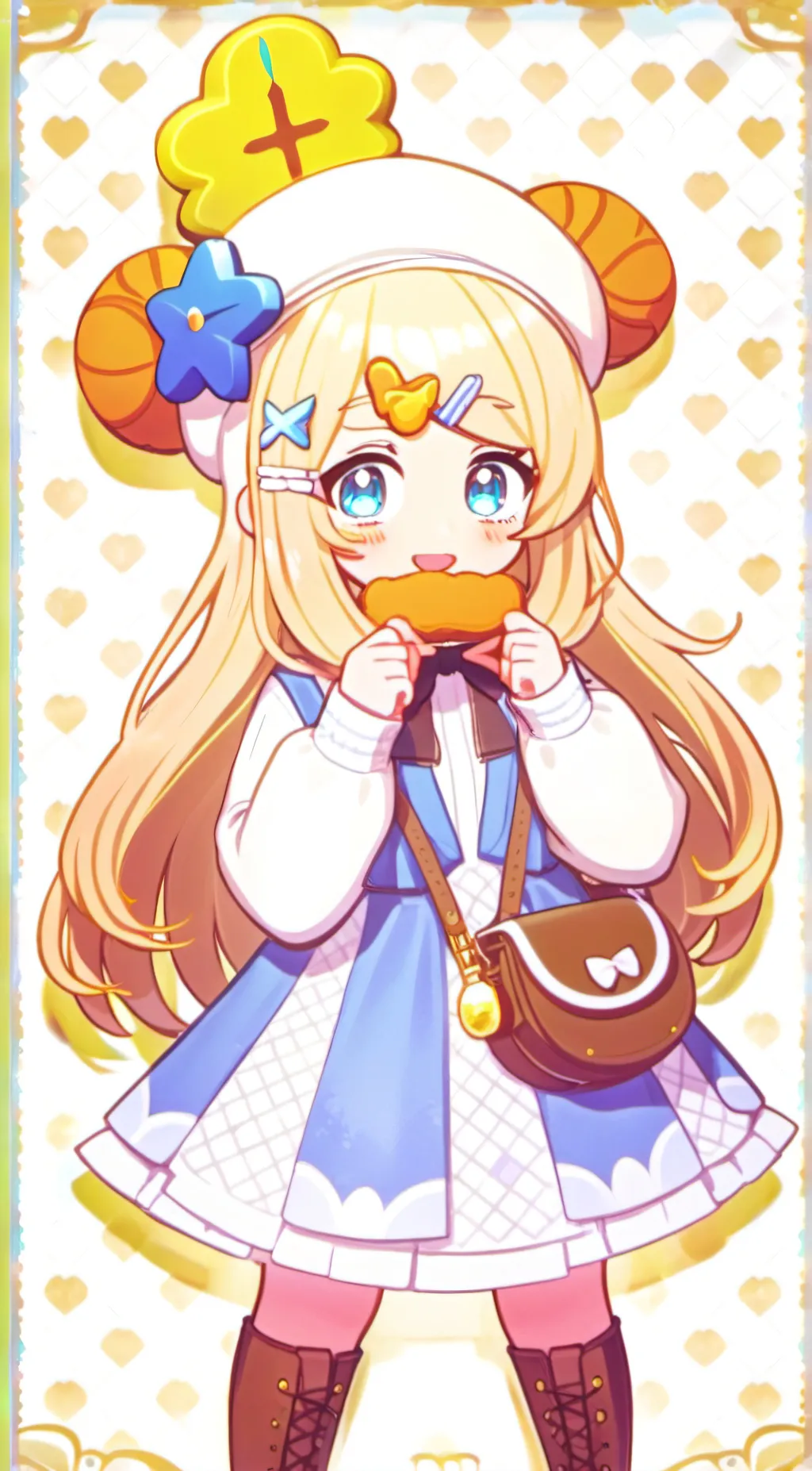 ai character: Cream Puff Cookie background