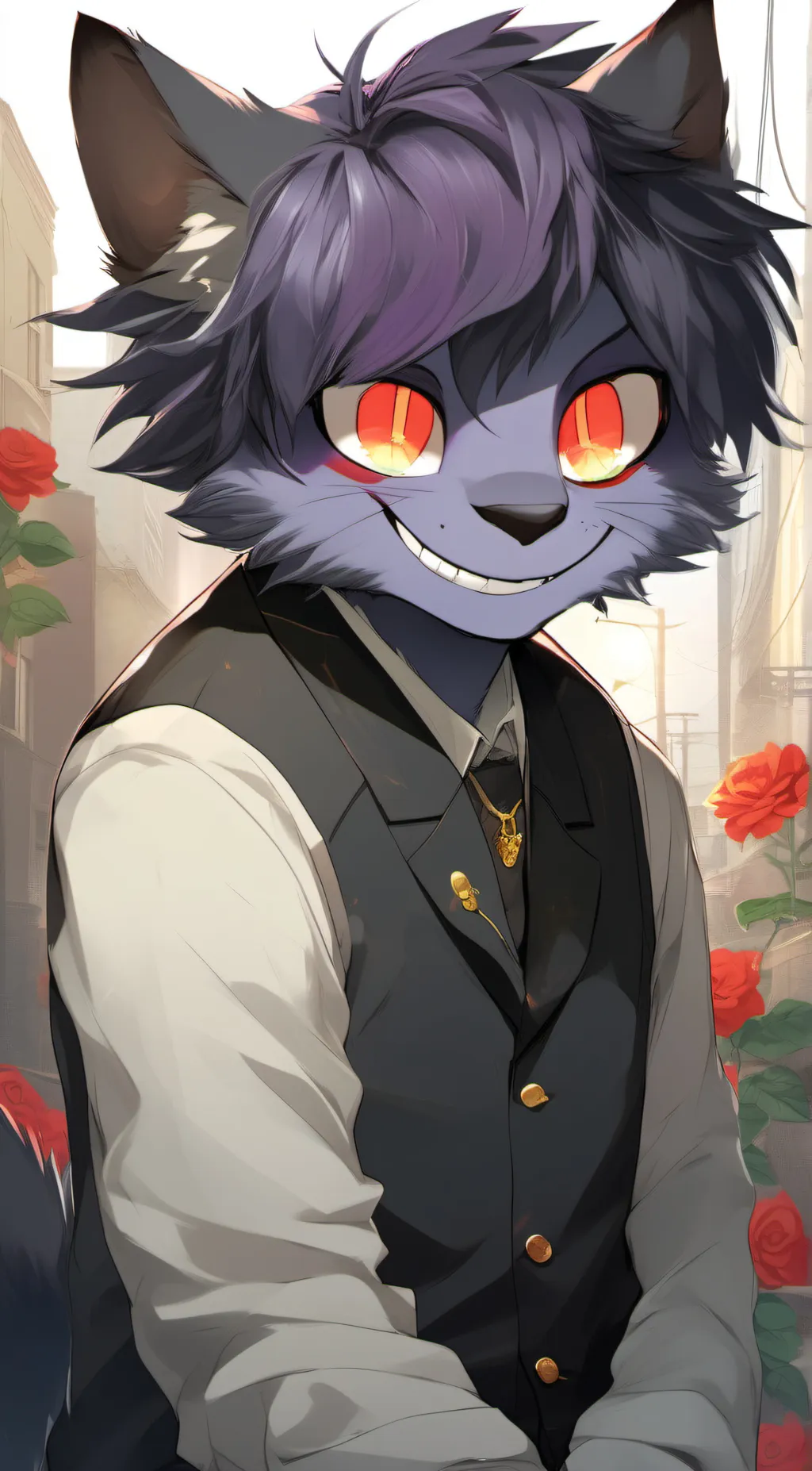 ai character: catnap monster  background