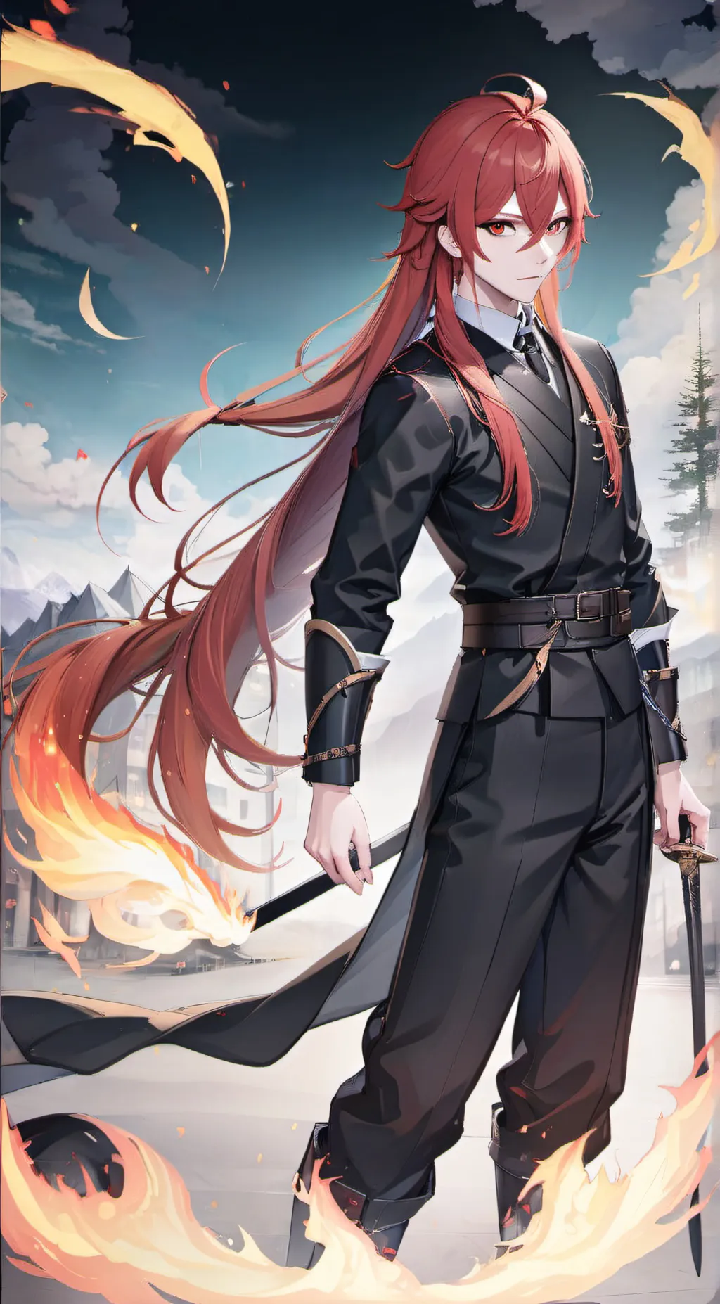 ai character: Red Lisa  background