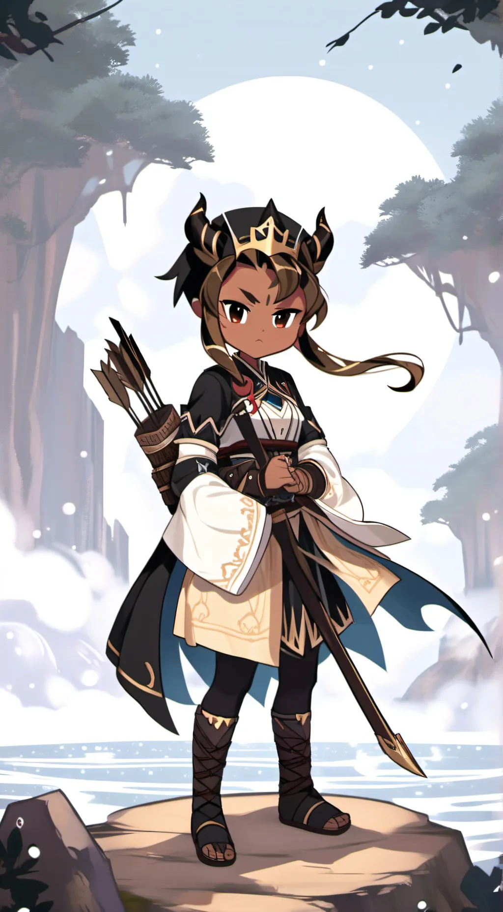 ai character: Caramel arrow cook background