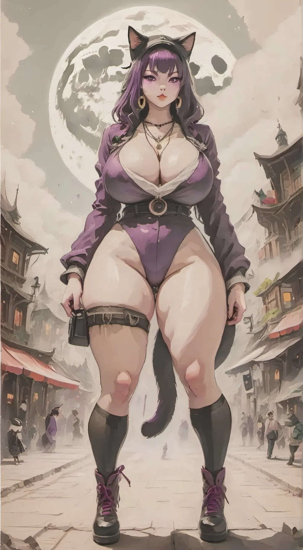 ai character: Catnap girl  background