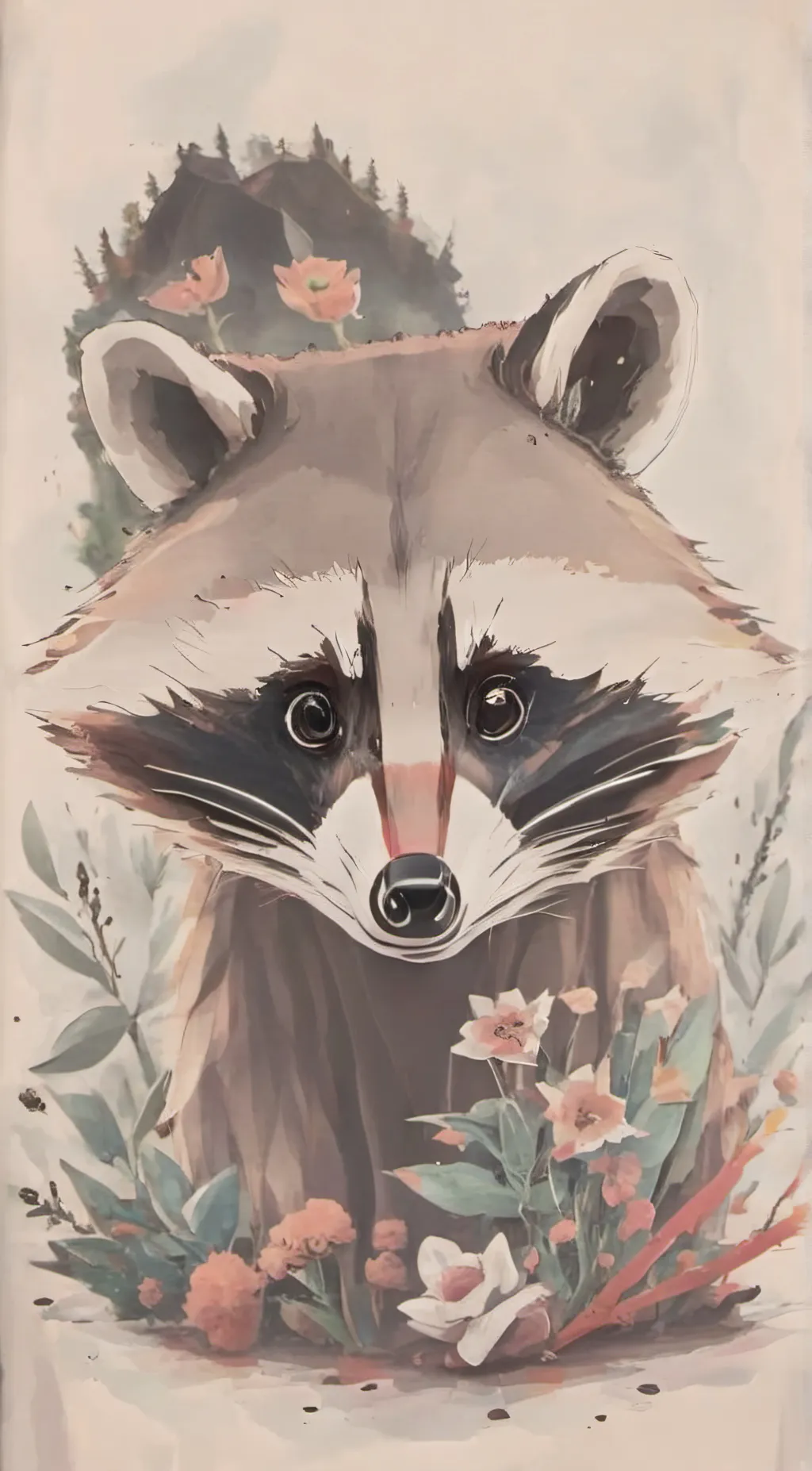 ai character: Rocky raccoon  background