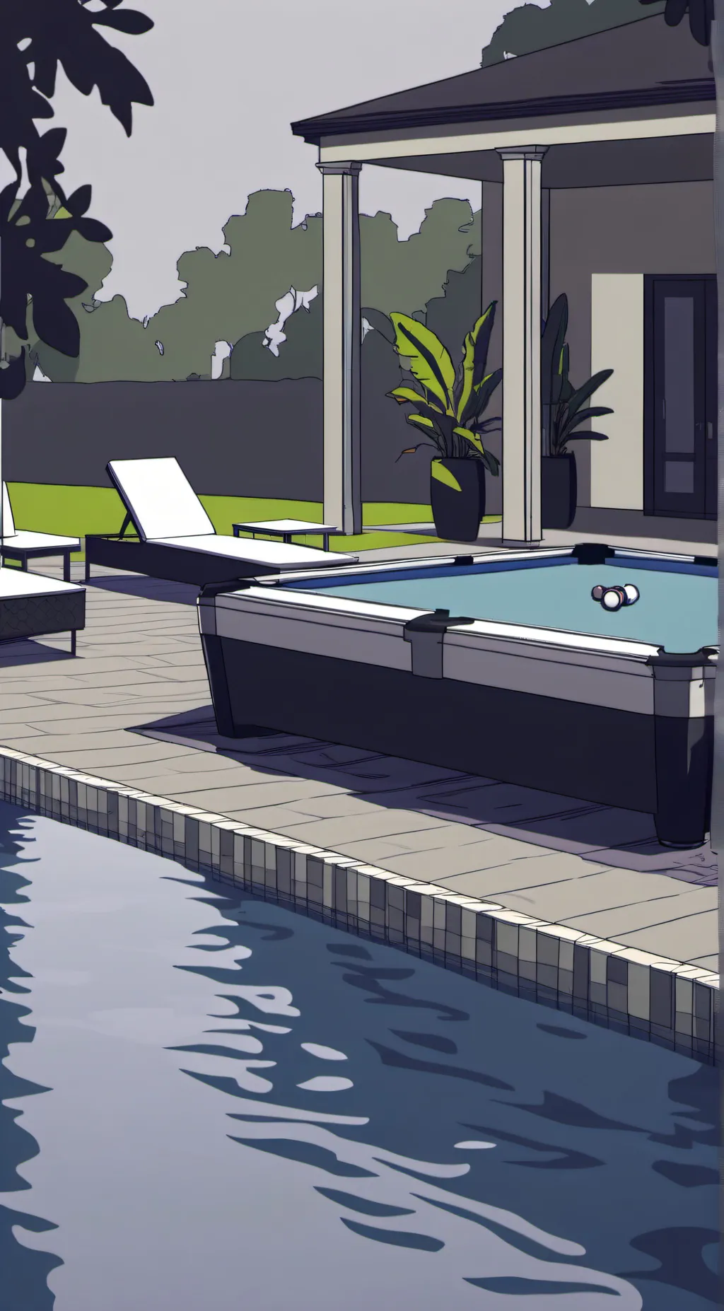 ai character: mha pool party background