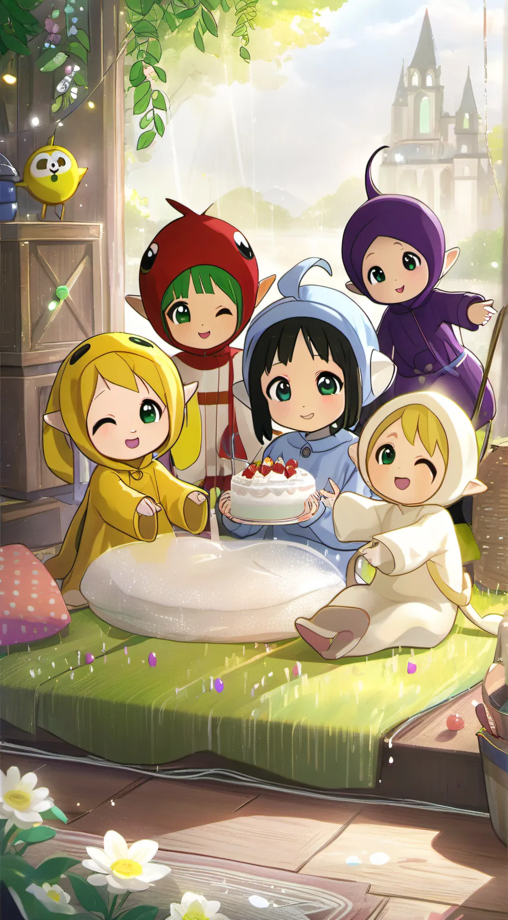 ai character: Teletubbies Island background