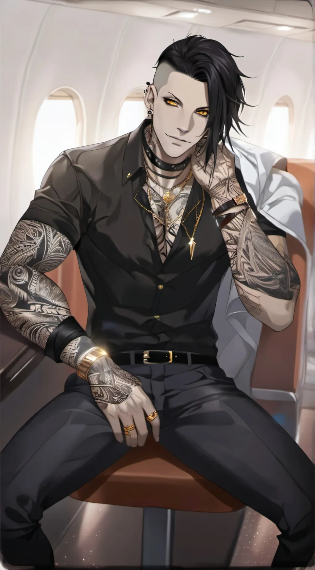 ai character: Erza Black  background