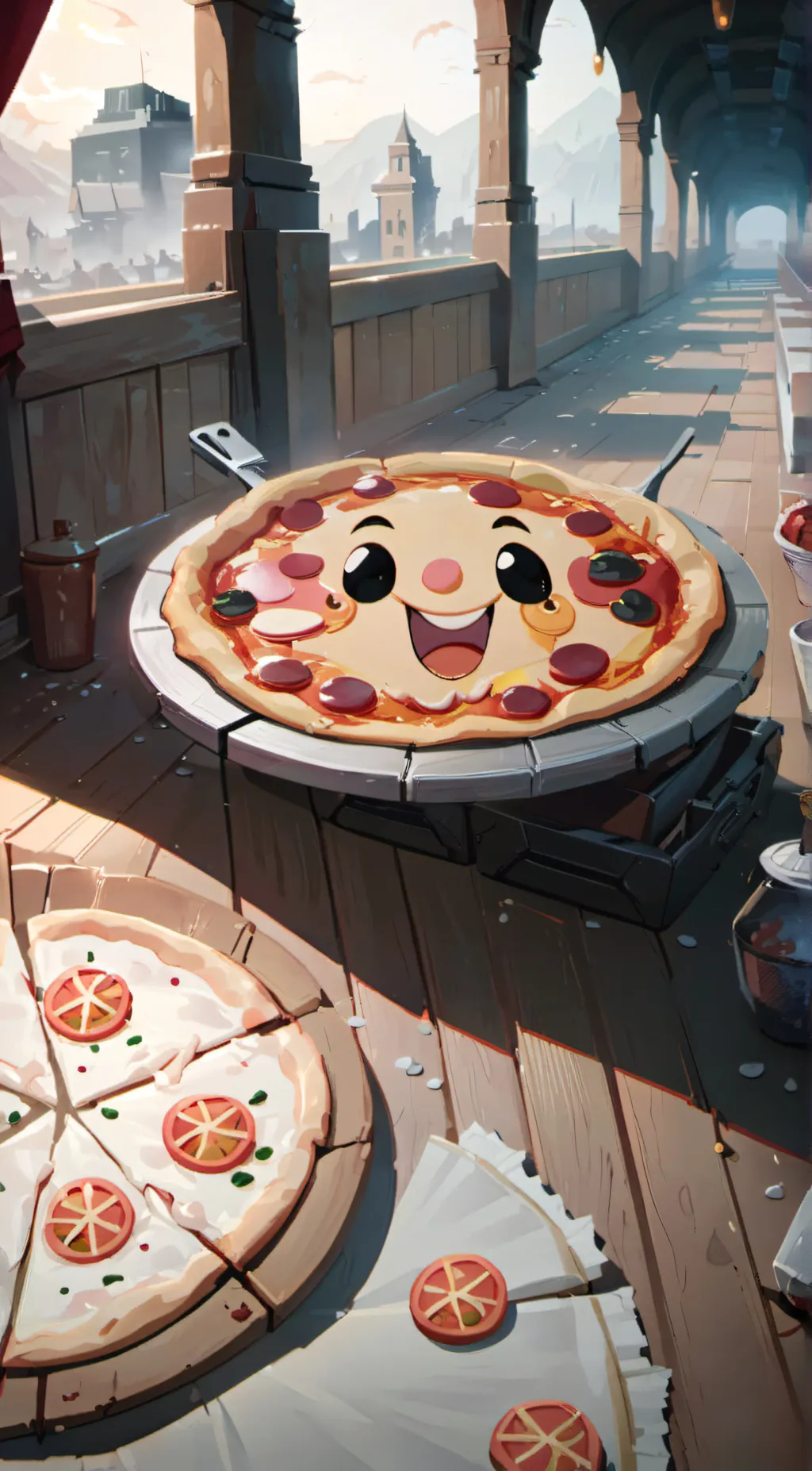 Talkie AI - Chat with Face of a pizza