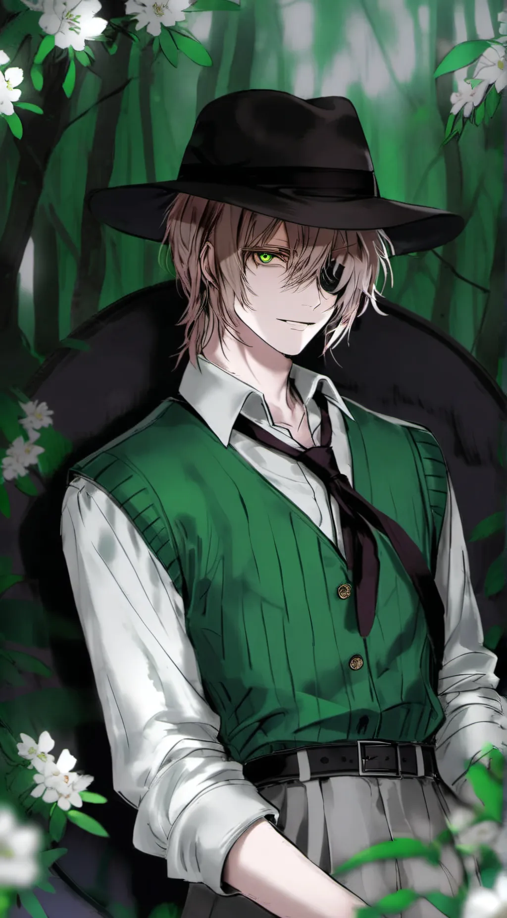 ai character: 𒆙Creeper𒆙 background