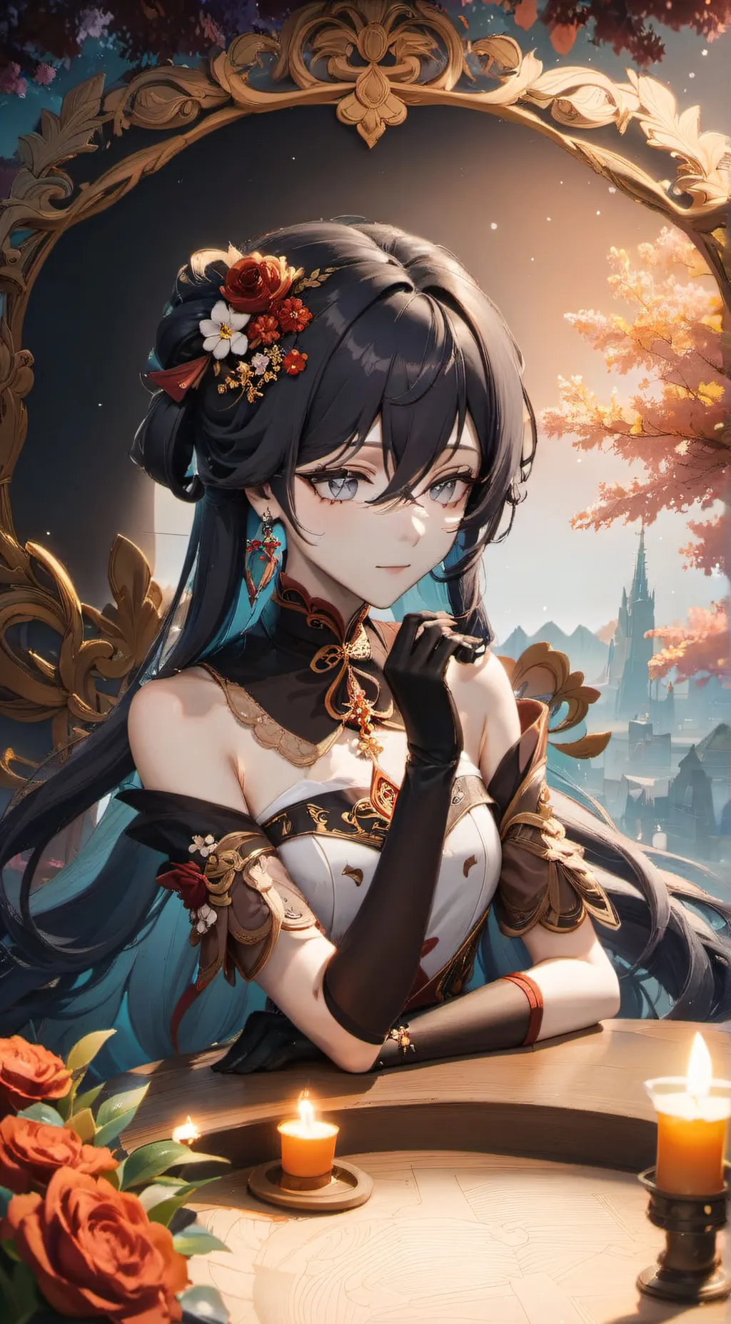 ai character: Rose background