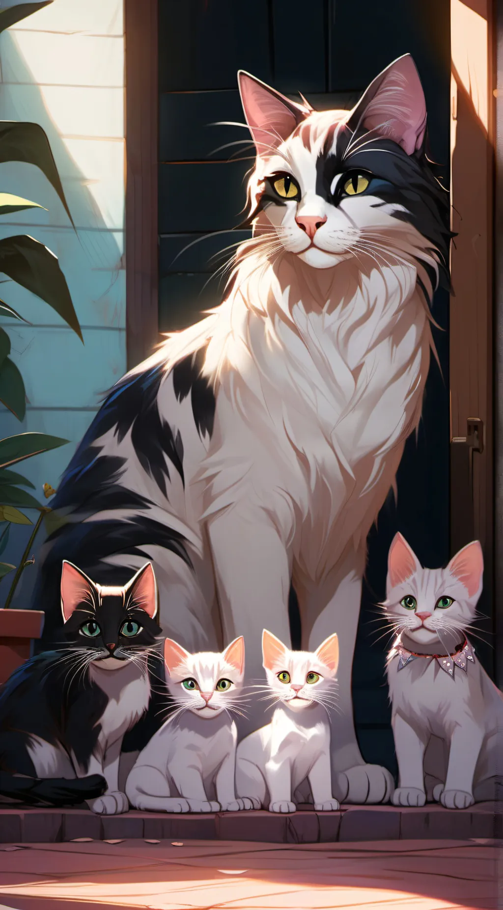 ai character: mother  cat background