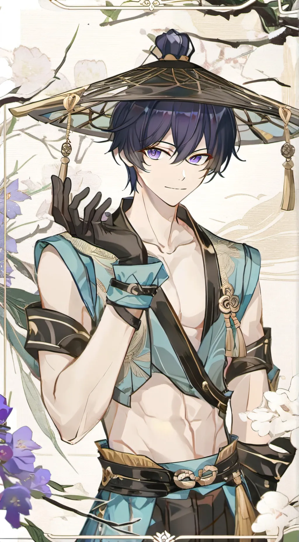 ai character: 🩵Scaramouche background