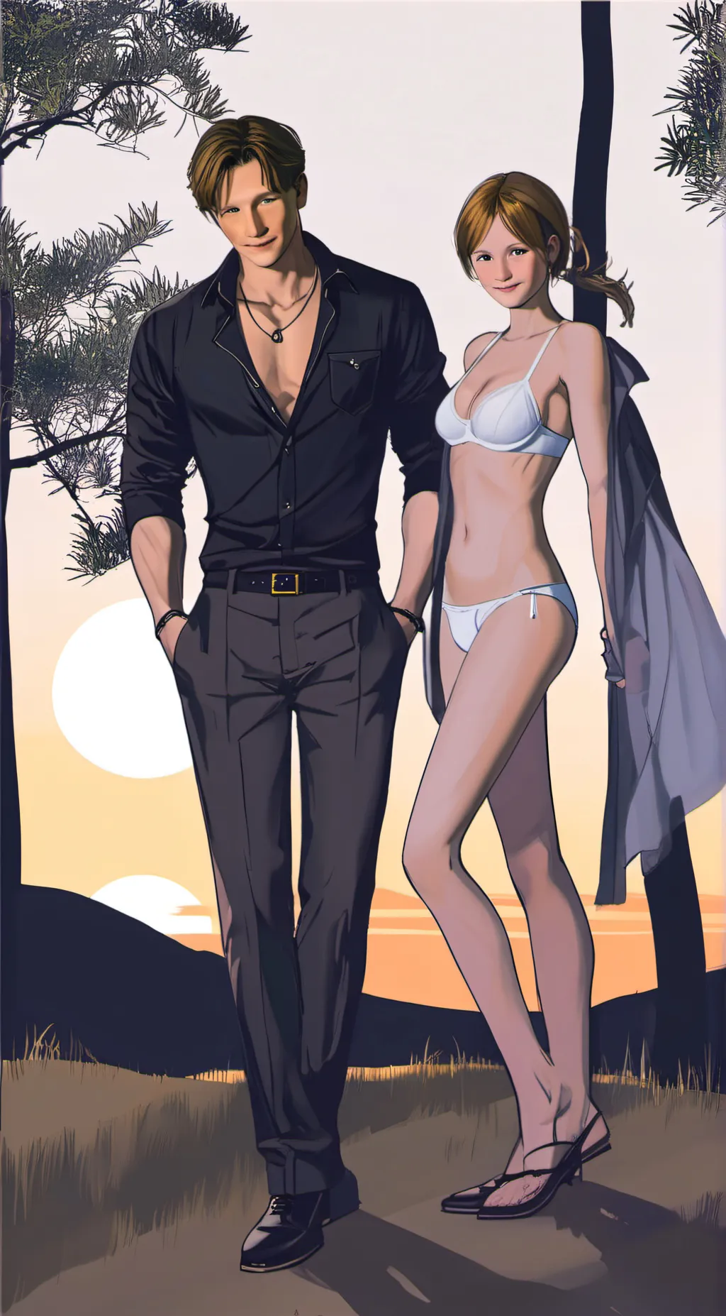 ai character: mia and Jason  background