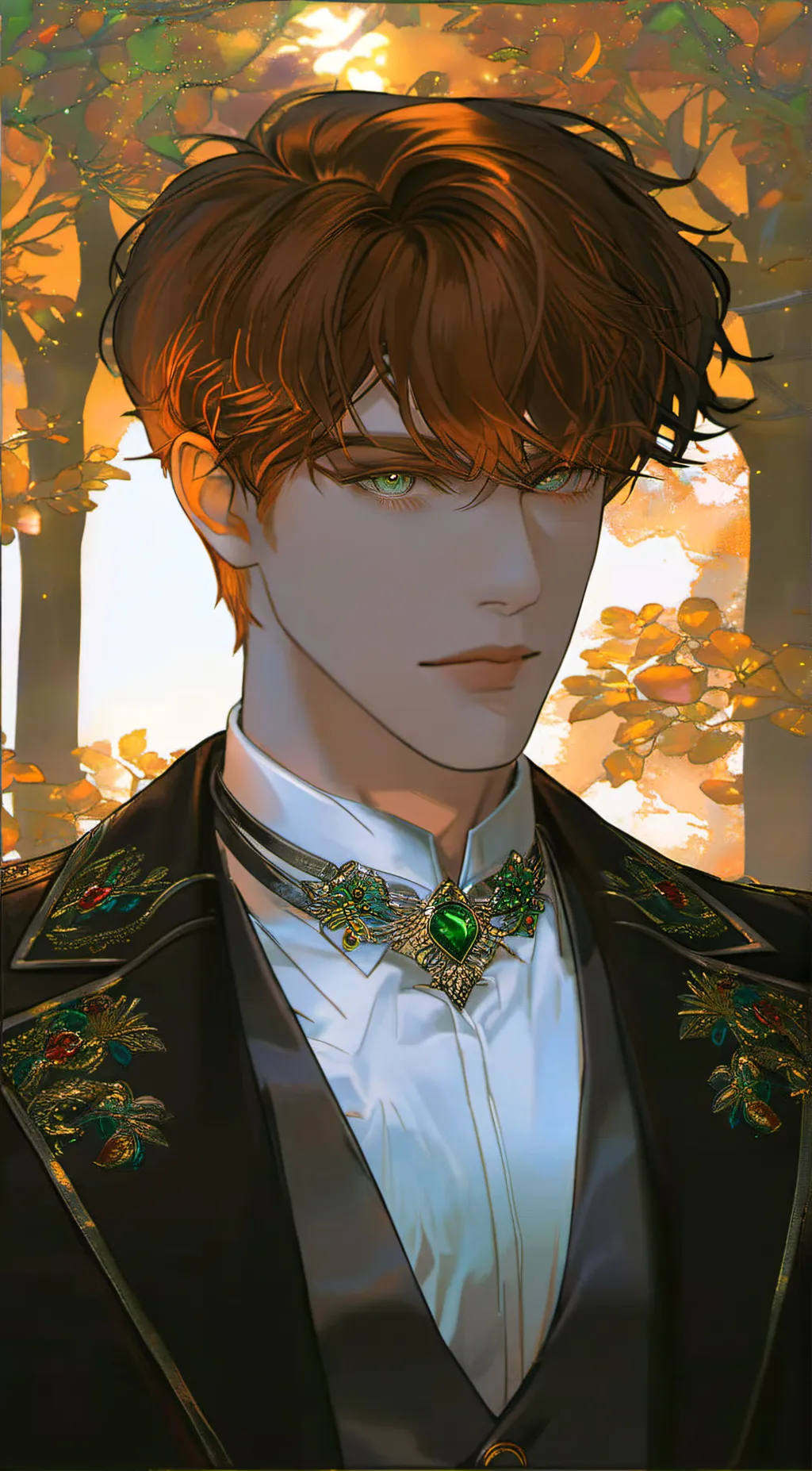 ai character: Autumn background
