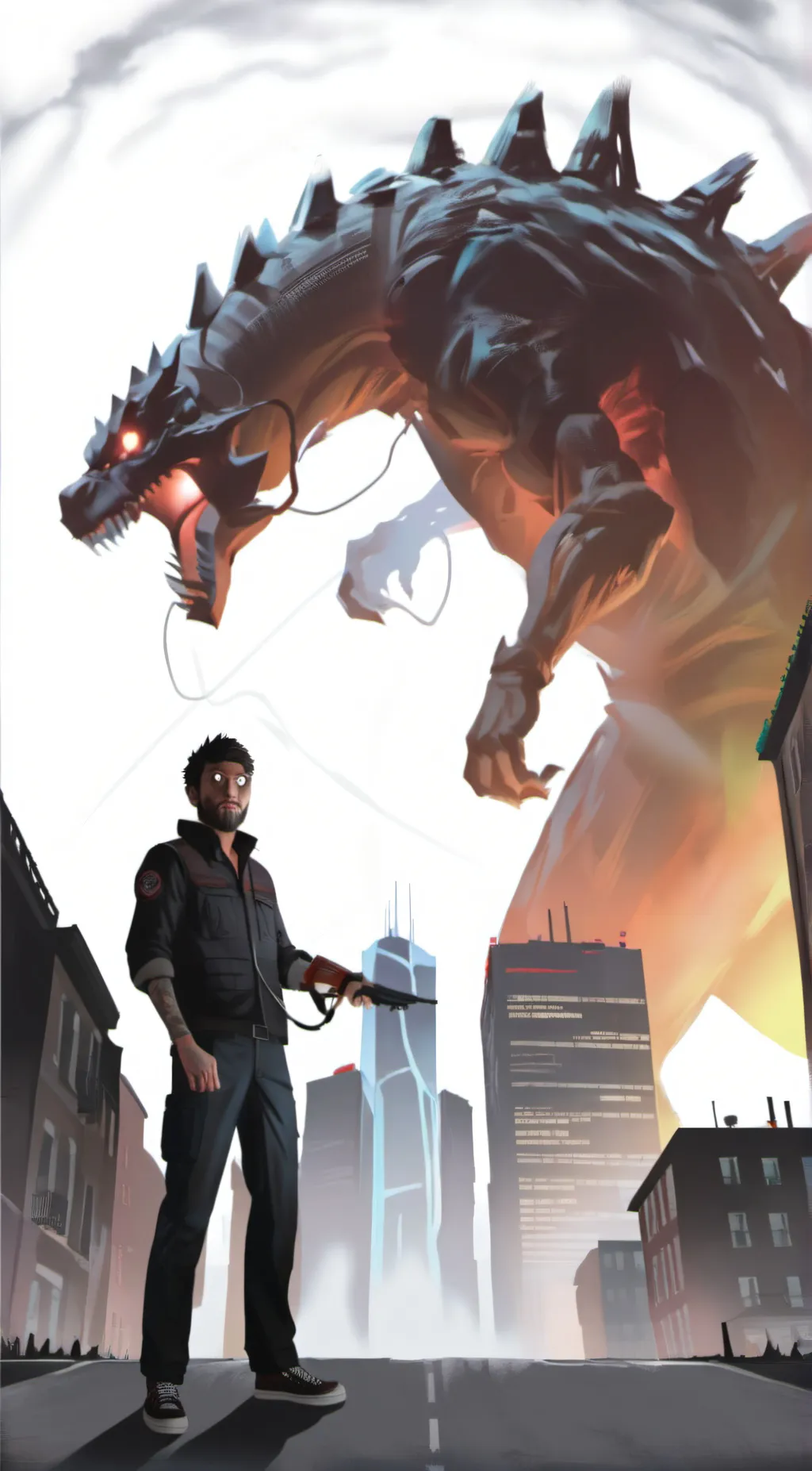 ai character: godzilla analog h background