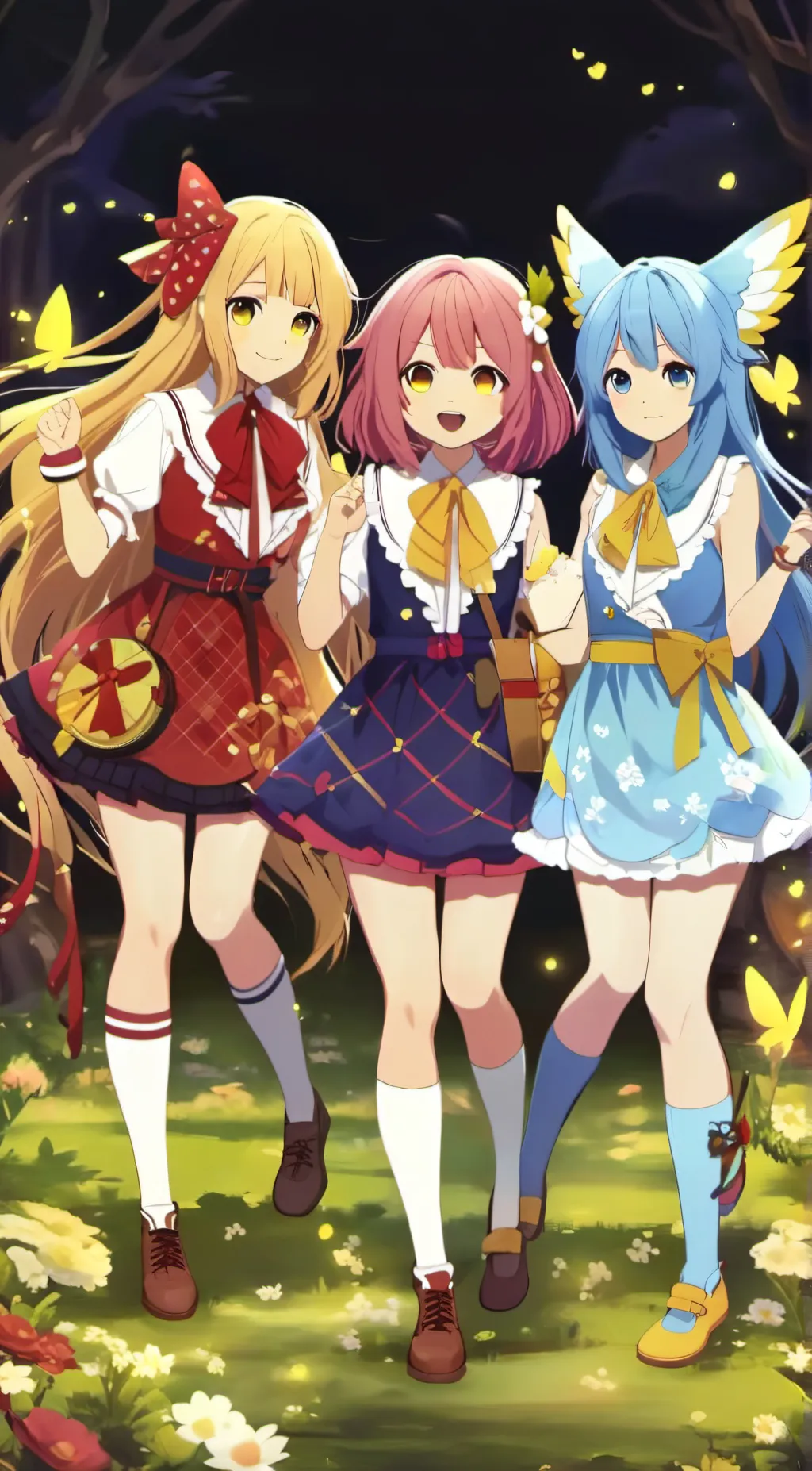 ai character: girl magic  background